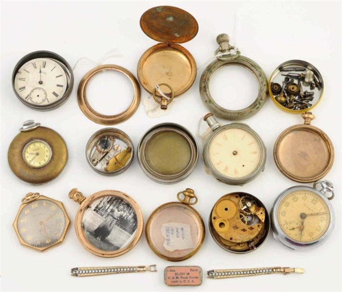 LOT OF 15+ POCKET WATCH CASES.                    