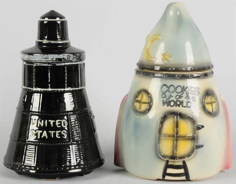 LOT OF 2: SPACE THEMED COOKIE JARS.               