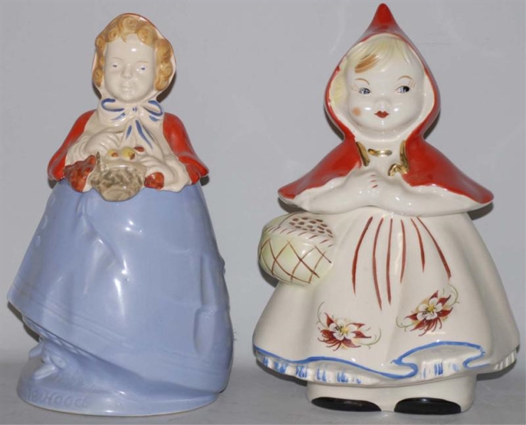 LOT OF 2: LITTLE RED RIDING HOOD COOKIE JARS.     