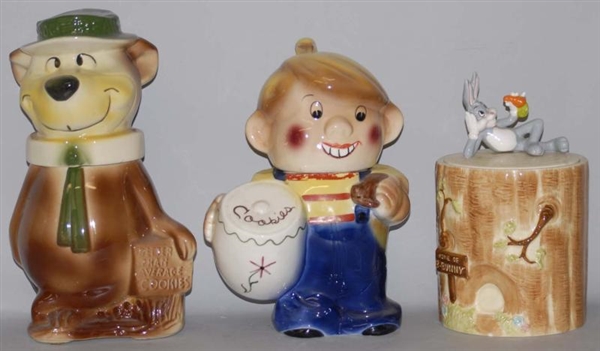 LOT OF 3: CHARACTER COOKIE JARS.                  
