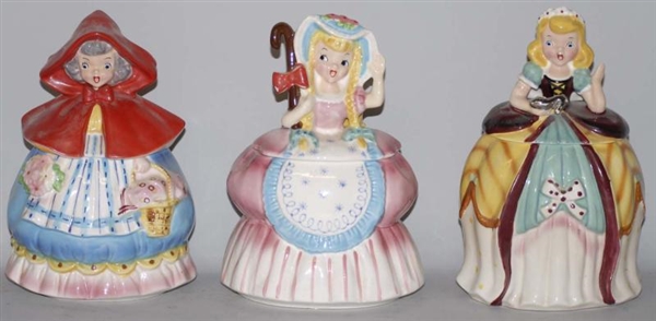 LOT OF 3: JAPANESE CHARACTER COOKIE JARS.         