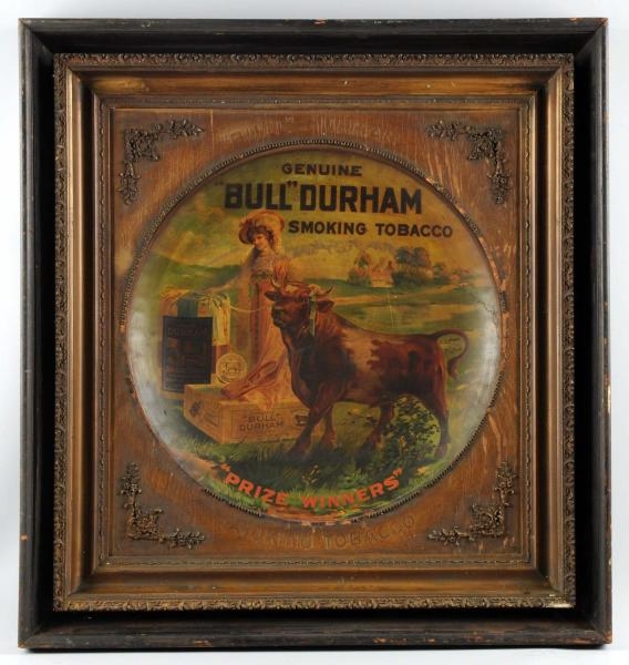 EARLY BULL DURHAM TOBACCO TRADE SIGN.             