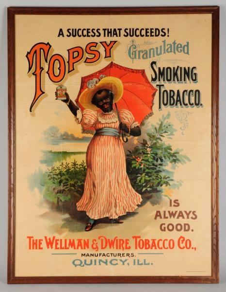 LARGE TOPSY TOBACCO PAPER POSTER.                 