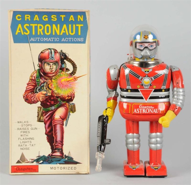 TIN LITHO CRAGSTAN ASTRONAUT IN RED.              