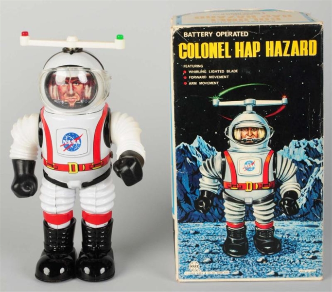 TIN LITHO BATTERY-OPERATED COLONEL HAPHAZARD.     