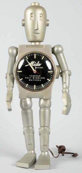 ELECTRIC MIDO ADVERTISING ROBOT CLOCK.            