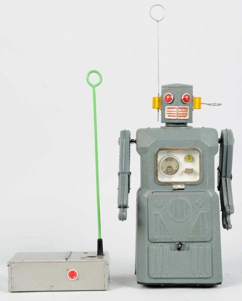 PAINTED TIN BATTERY-OPERATED RADICON ROBOT.       