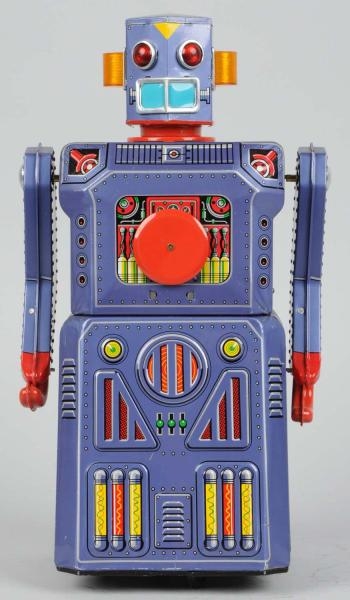 TIN LITHO & PAINTED BATTERY-OPERATED TARGET ROBOT 