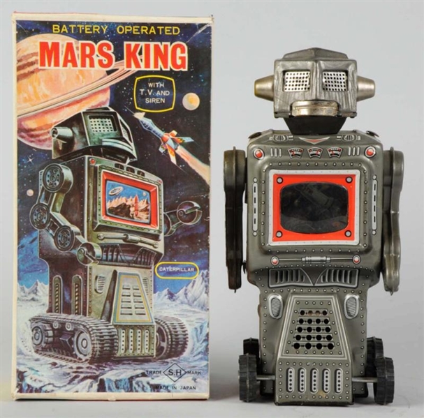 TIN LITHO BATTERY-OPERATED MARS KING.             