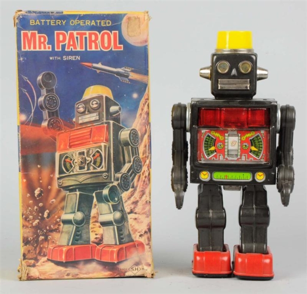 TIN JAPANESE GRAY MR. PATROL ROBOT.               