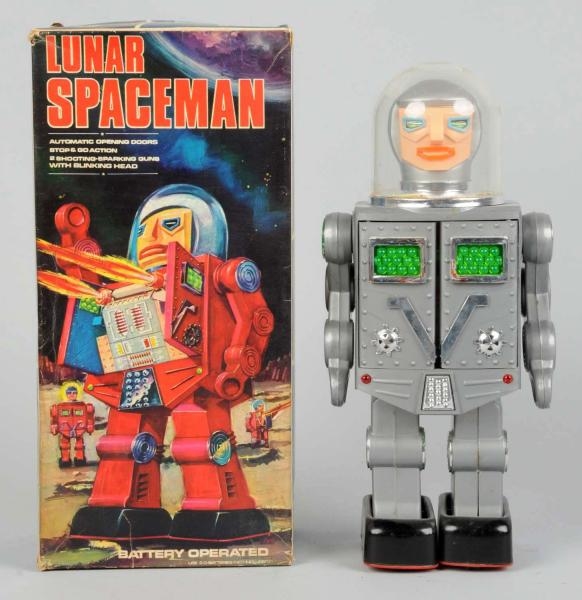 PLASTIC BATTERY-OPERATED LUNAR SPACEMAN.          