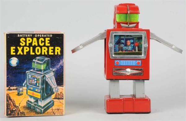 TIN LITHO BATTERY-OPERATED SPACE EXPLORER.        