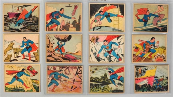 SUPERMAN BUBBLE GUM TRADING CARDS.                