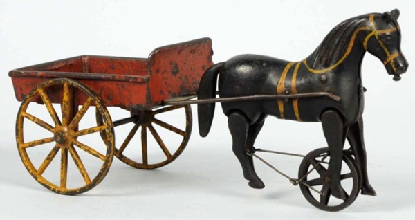 CAST IRON IVES HORSE-DRAWN CART.                  