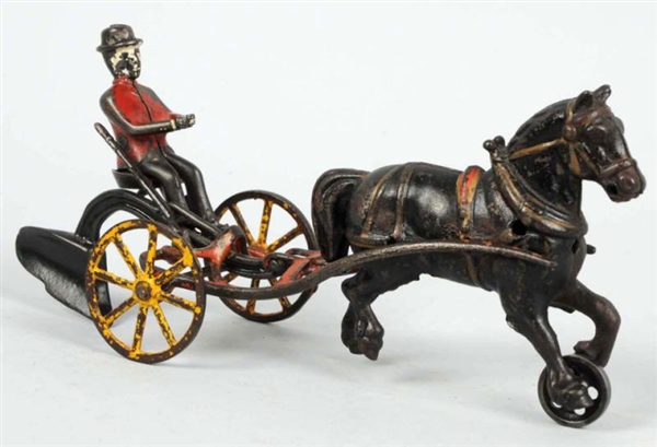 CAST IRON WILKINS HORSE-DRAWN PLOW TOY.           