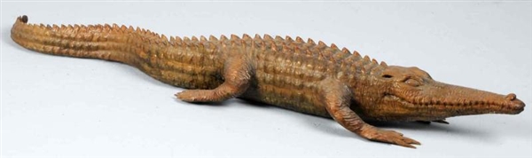 CARVED WOODEN CROCODILE.                          