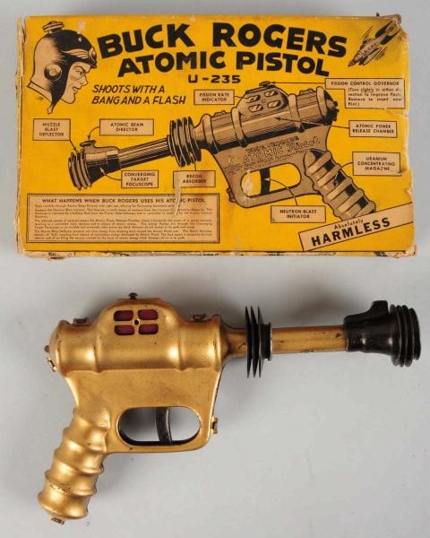 BUCK ROGERS V235 ATOMIC PISTOL WITH BOX.          