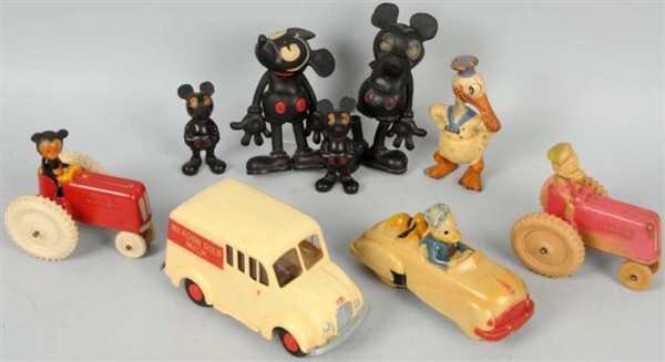LOT OF MISCELLANEOUS RUBBER & PLASTIC TOYS.       