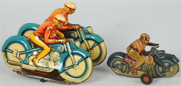 LOT OF 2: TIN LITHO MOTORCYCLE TOYS.              