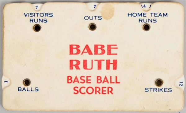 BABE RUTH BASEBALL SCORER.                        