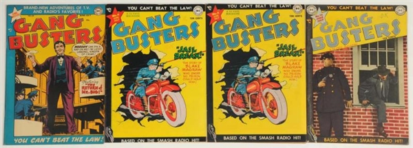 LOT OF 4: 1940S-1950S GANG BUSTERS COMIC BOOKS.   