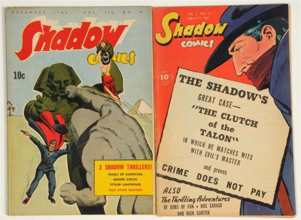 LOT OF 2: 1940S SHADOW COMICS COMIC BOOKS.        