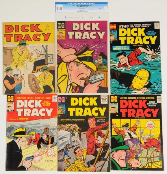 LOT OF 6: 1950S DICK TRACY COMIC BOOKS.           