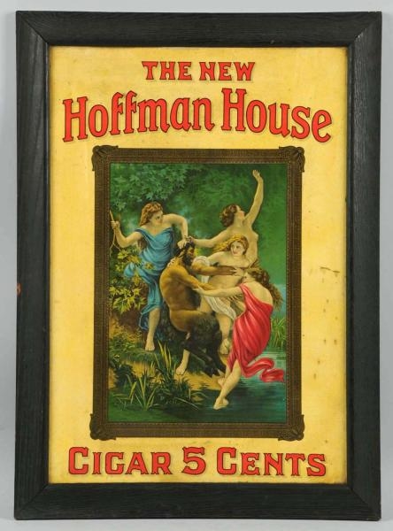 HOFFMAN HOUSE CIGAR CARDBOARD SIGN.               