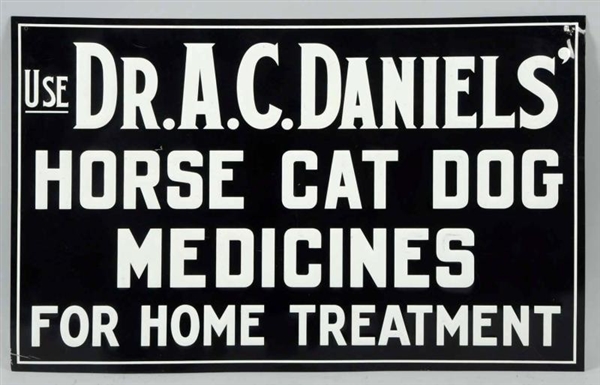 DR. DANIELS HORSE, CAT & DOG MEDICINES TIN SIGN. 