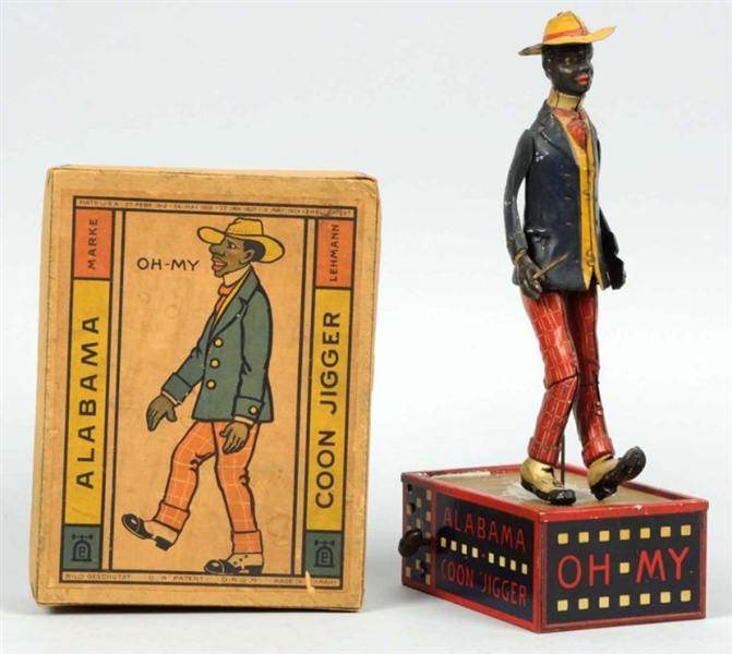 TIN LITHO LEHMANN ROOF DANCING WIND-UP TOY.       