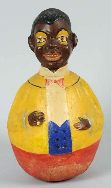 PAPER MACHE AFRICAN AMERICAN ROLY POLY TOY.       