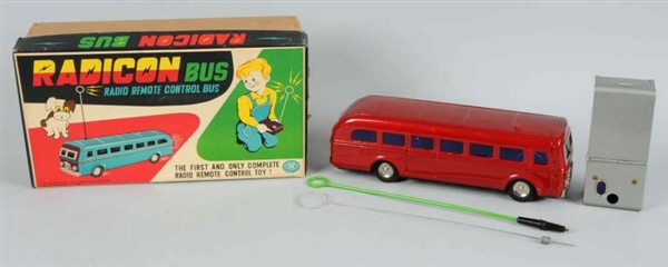 TIN RADICON BATTERY-OPERATED BUS TOY.             