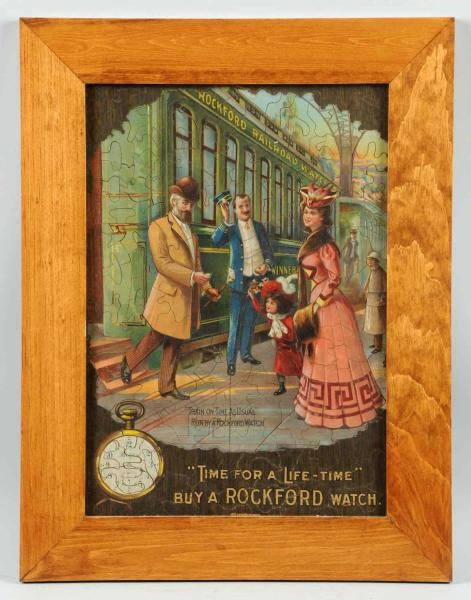 1900-1905 RARE ROCKFORD WATCH PUZZLE SIGN.        