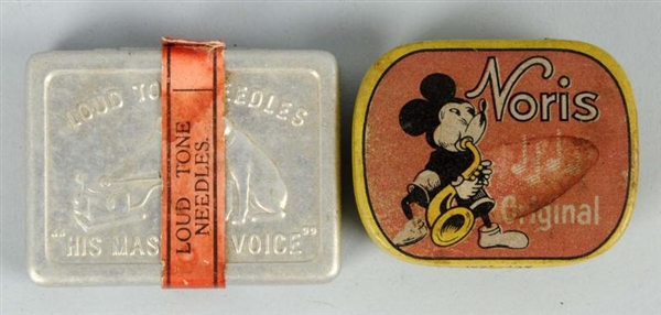 MICKEY MOUSE & RCA VICTOR NEEDLE TINS.            