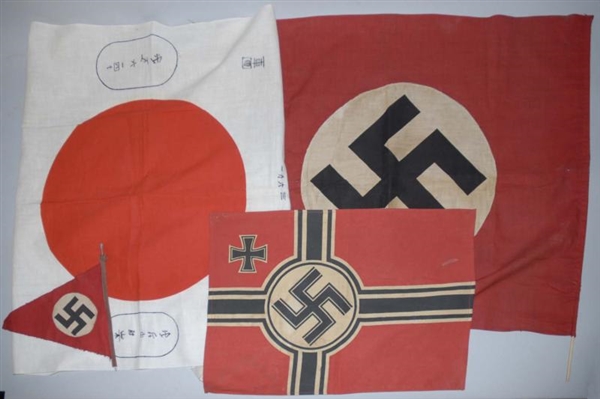 LOT OF 4: NAZI FLAGS.                             