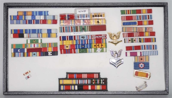 LOT OF ASSORTED MILITARY RIBBONS.                 