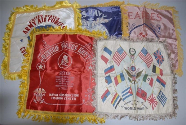 LOT OF 5: MILITARY FLAGS.                         