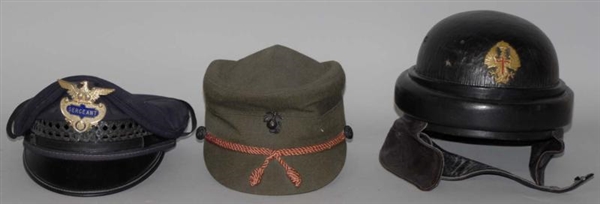 LOT OF 3: POLICE AND MILITARY HATS.               