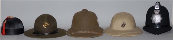 LOT OF 5: MILITARY HATS.                          