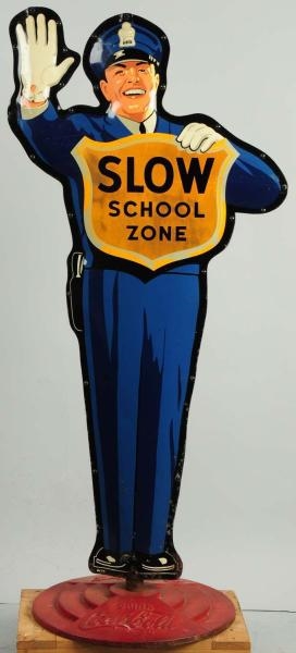 1950S COCA-COLA POLICEMAN SCHOOL CROSSING SIGN.   