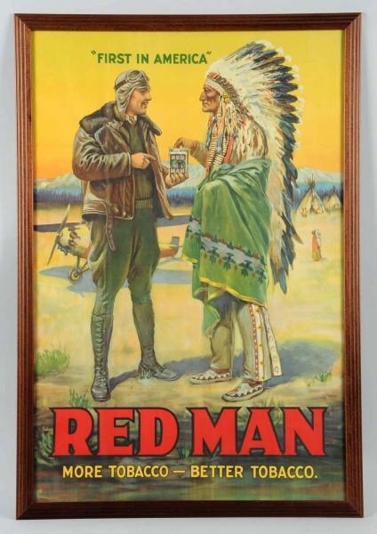 1920S-30S RARE RED MAN PAPER POSTER.              