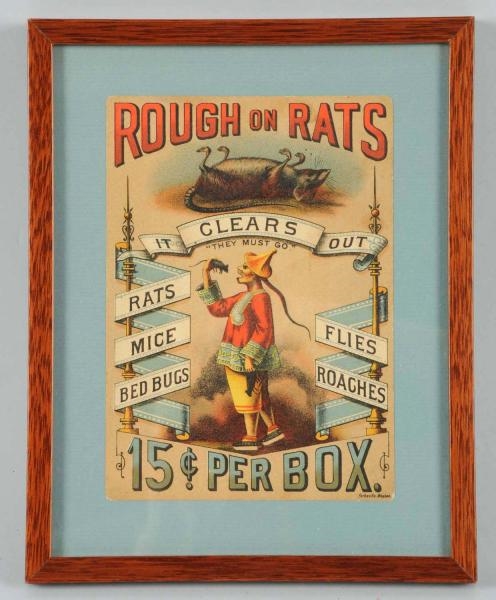 1880S-90S ROUGH ON RATS SMALL SIGN.               