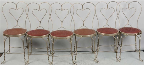 LOT OF 6: ICE CREAM PARLOR METAL CHAIRS.          