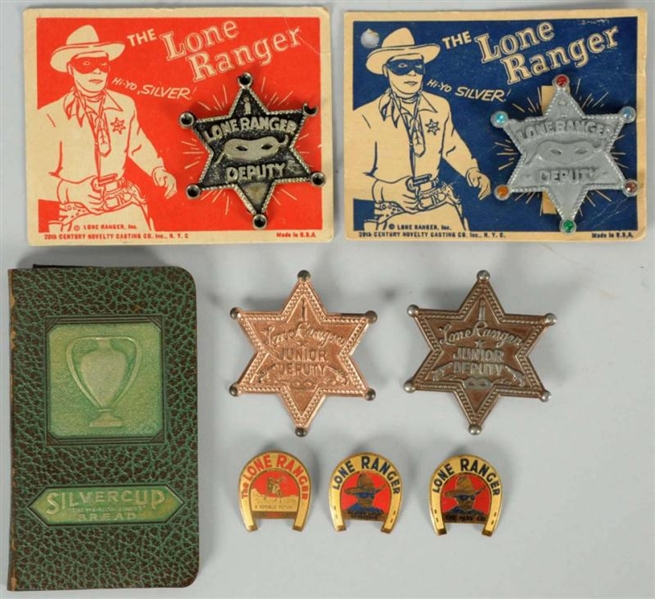 LOT OF LONE 7: RANGER BADGES & SILVER CUP.        