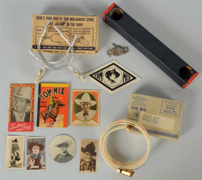 LOT OF ASSORTED TOM MIX ITEMS.                    