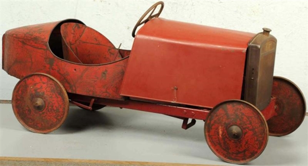 PRESSED STEEL PEDAL CAR WITH REMOVABLE HOOD.      