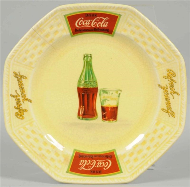 1930S THOMPSON CHINA COCA-COLA SANDWICH PLATE.    