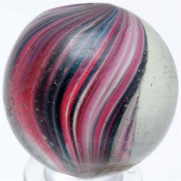 2-LOBED ONIONSKIN AFRICAN TRADE BEAD MARBLE.      