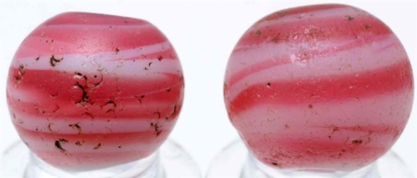 LOT OF 2: OPAQUE SWIRL AFRICAN TRADE BEAD MARBLES 