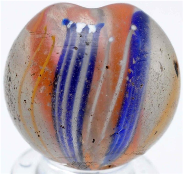 RARE END OF CANE SWIRL AFRICAN TRADE BEAD MARBLE. 